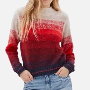 AE Ombré Stripe Mock Neck Sweater Size Small